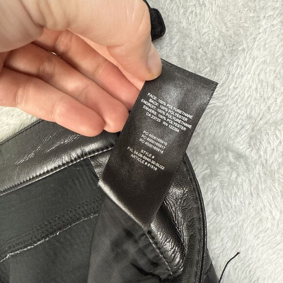 Aritzia Wilfred Women's Black Straight Pants Vegan Leather Women's The Melina 10 - Picture 12 of 13